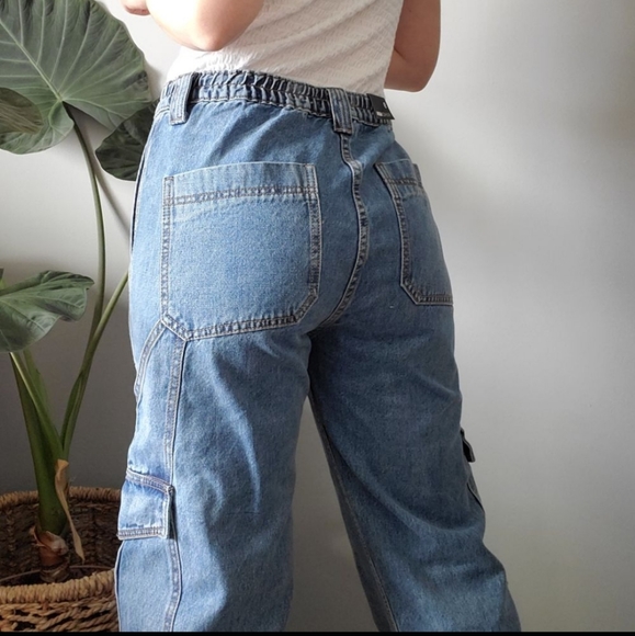 NWT 90s Wide Leg Utility Cargo Jeans - Picture 3 of 12